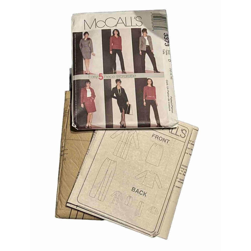 McCall's #3373 Misses' Petite Dress Shirt Jacket Top Pants Ski Size(12-16) UNCUT